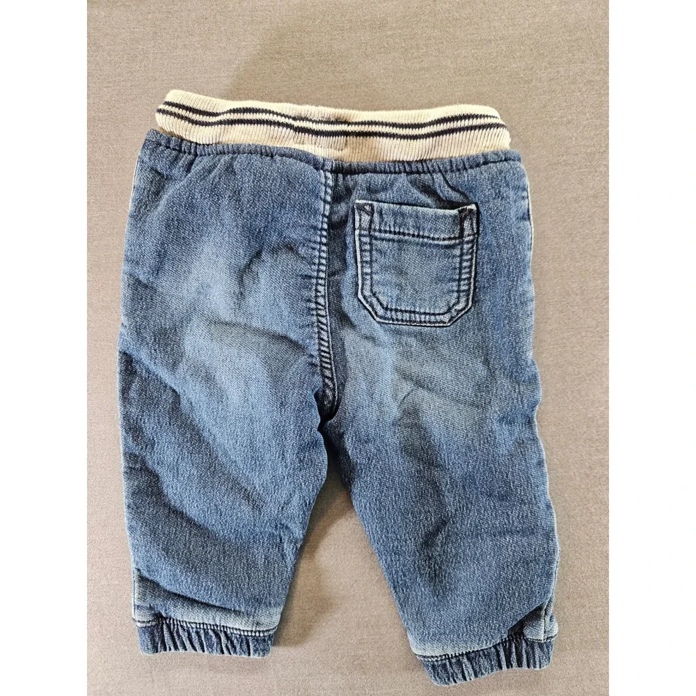 OshKosh Bgosh Baby Boy Knit Denim Jogger Jeans Blue 6M New